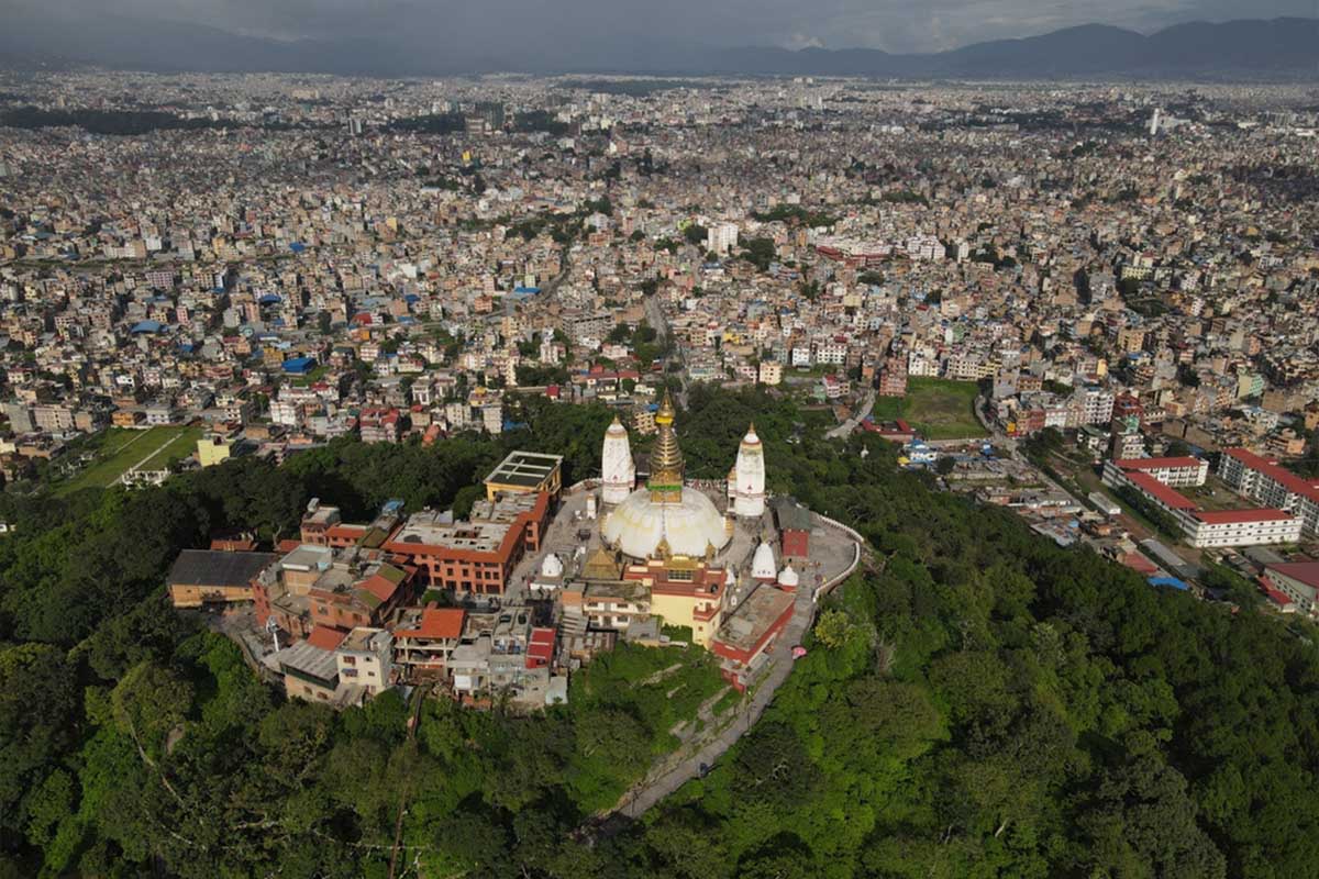 Swayambhunath ariel view